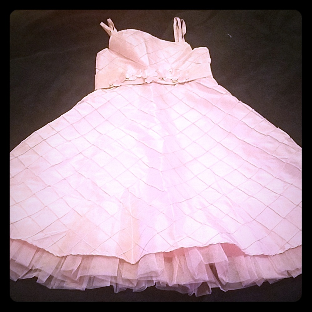 Girls pink spaghetti strap dress